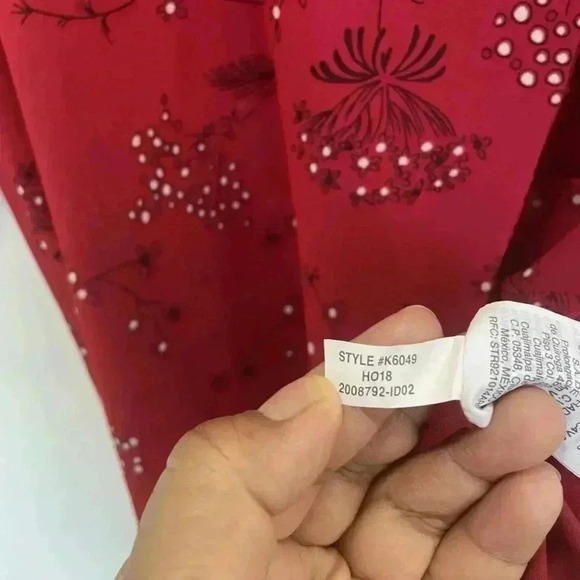 Madewell Red Wrap Floral Print Crepe Mini Dress sz 0 - Picture 9 of 12